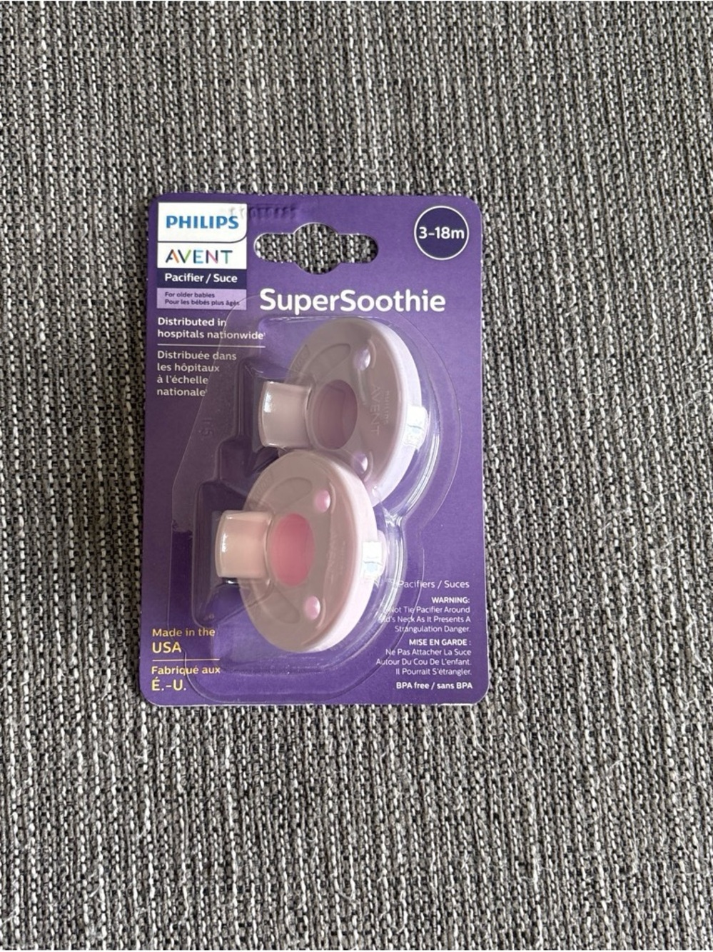 Philips AVENT SuperSoothie Pacifiers 3-18M - Pink